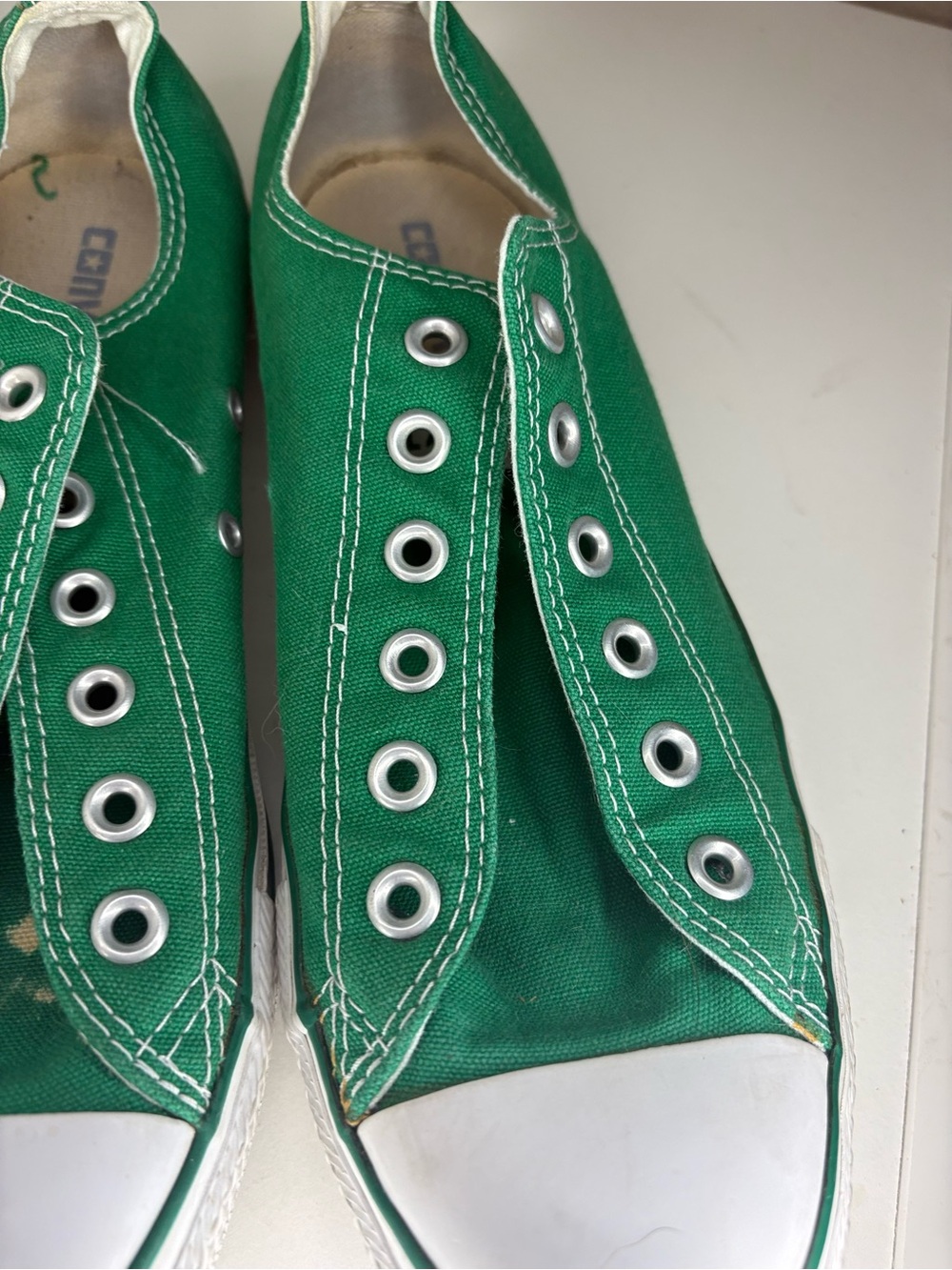 Converse Green Slip-On Canvas Low Top Sneakers - Picture 5 of 10